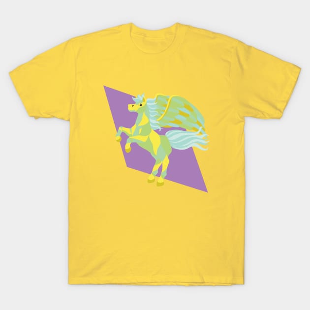 Pegasus on Purple T-Shirt by Carabara Designs